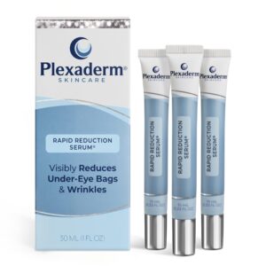 Plexaderm Rapid Reduction Eye Serum – Visibly Reduces Under-Eye Bags, Wrinkles, Dark Circles, Fine Lines & Crow’s Feet Instantly, Anti Aging Wrinkle Remover for Face, 3 Full Size Tubes