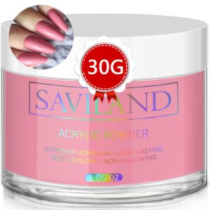 Saviland Bean Paste Acrylic Powder – 1oz Professional Color Acrylic Nail Powder for Acrylic Nails Extension> 3D Nail Art Acrylic Polymer Powder> No Need Nail Lamp