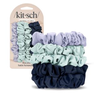 Kitsch Satin Scrunchies for Women – No Crease Hair Ties for Girls | Scrunchies For All Hair Types and Textures, Perfect for Day or Night – Garden Bouquet, 5pcs