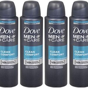 Dove Men + Care Clean Comfort Spray Deodorant & Antiperspirant 150ml / 3.8 Ounce,(4 Pack)