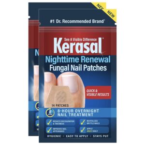 Kerasal Nighttime Renewal Fungal Nail Patches – 14 Patch Twin Pack – Overnight Nail Repair for Nail Fungus Damage, 8-Hour Nail Treatment Restores Healthy Appearance