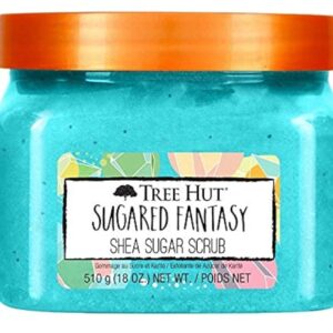 Tree Hut Sugared Fantasy Shea Sugar Scrub | Exfoliating Body Scrub Removes Dead, Dry Skin for a Soft & Hydrated Feel | Nourishing Essential Body Care | 18 fl oz.