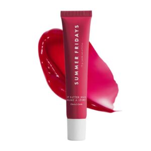 Summer Fridays Tinted Lip Butter Balm – Conditioning Vegan Lip Balm for Instant Moisture, Shine & Hydration – Sheer-Tinted, Soothing Skincare – Cherry (.5 Oz)