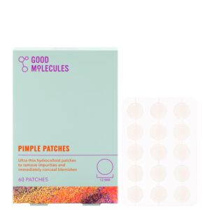 Good Molecules Pimple Patches (60 Patches) – Ultra-Thin Hydrocolloid Patches To Conceal Whiteheads, Blackheads And Blemishes, Target Ance and Impurities – Skin Care For Face With Cellulose And Pectin