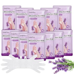 Leelosp 24 Pack Hydrating Hand Mask Lavender Moisturizing Hand Gloves for Dry Cracked Skin Moisturizer for Soft and Smooth Touch Hands Deep Exfoliation Gloves Men Women