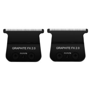 DLC Trimmer Replacement Blades for BaByliss PRO Barberology Trimmer Blade,DLC 2.0 Trimmer Blade for BaByliss FX787 & FX726 Trimmer,Black (DLC Black/2PCS)