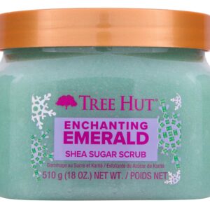 Tree Hut Enchanting Emerald Shea Sugar Scrub | Exfoliating Body Scrub Removes Dead, Dry Skin for a Soft & Hydrated Feel | Limited Edition Holiday | Nourishing Essential Body Care | 18 fl oz.
