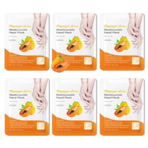WENJLYJ 6 Pairs Hand Mask for Dry Cracked Hands>Nourishing Moisturizing Gloves>Hands Moisturizer for Deep Moisturizing>Silky Smooth Moisturizing Gloves>Hand Care Mask Set(M)