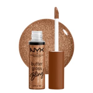 NYX PROFESSIONAL MAKEUP Butter Gloss Bling Lip Gloss, Non Sticky and Shiny Vegan Lip Makeup – Pay Me In Gold