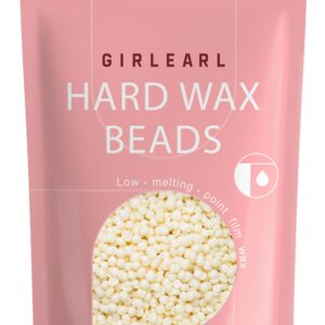GIRLEARLE Hard Wax Beads, 1lb Wax Beans for Hair Removal, Hard Wax for Sensitive Skin at Home, Wax Refill Perfect for Eyebrow, Facial, Brazilian Bikini, Legs and Full Body for Women and Men (Cream)