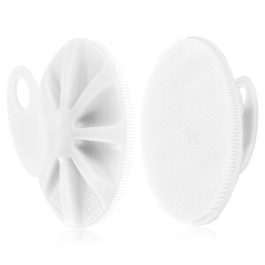 INNERNEED Food-grade Soft Silicone Body Cleansing Brush Shower Scrubber, Gentle Exfoliating and Massage for all Kinds of Skin (White)