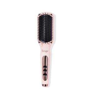 L’ANGE HAIR Le Vite Straightening Brush | Heated Straightener Flat Iron for Smooth, Anti Frizz Hair | Dual-Voltage Electric Brush Straightener | Hot Brush for Styling