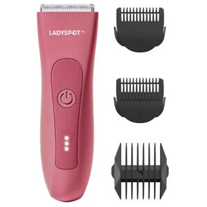 LADYSPOT™ Pubic Groin Hair Trimmer for Women (Rose-Pink Female-Bikini-Version), Replaceable Ceramic Blade Heads, Waterproof Wet/Dry Shaver for Women, 90 Minutes Shaving