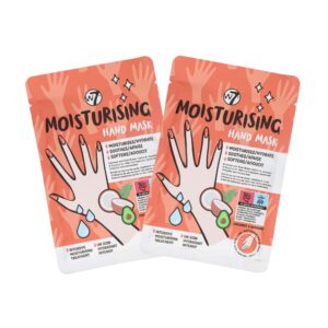 W7 Moisturizing Hand Mask Treatment – At Home Intense Hydration Glove Set – 2 Pairs – With Shea Butter> Vitamin E & Coconut Oil