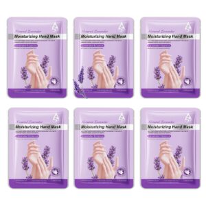WENJLYJ 6 Pairs Hand Mask for Dry Cracked Hands>Nourishing Moisturizing Gloves>Hands Moisturizer for Deep Moisturizing>Silky Smooth Moisturizing Gloves>Hand Care Mask Set(A)
