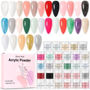 Acrylic Nail Art Kit – Clear Pink> White> Nude Glitter & Polymer 3D – French Nail Extension & Carving – Pack of 29