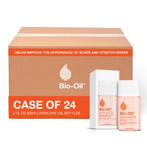 Bio-Oil Skincare Body Oil Serum for Scars and Stretch Marks, Face and Body Moisturizer with Vitamin E & A for Sensitive Dry Skin, Dermatologist Recommended, Non-Comedogenic, 2 oz, Case of 24