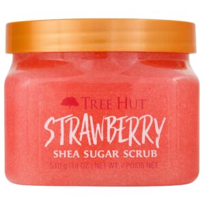 Tree Hut Strawberry Shea Sugar Scrub | Exfoliating Body Scrub Removes Dead, Dry Skin for a Soft & Hydrated Feel | Nourishing Essential Body Care | 18 fl oz.