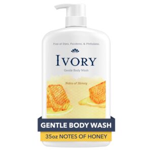 Ivory Body Wash Gentle, Free of dyes, parabens, and phthalates, Honey Scent, 35 oz