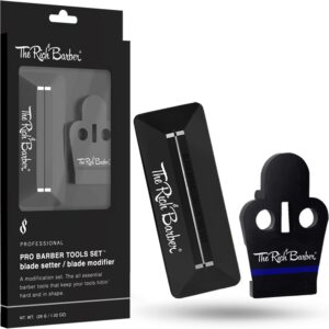 The Rich Barber Pro Barber Tools Set – Accessories Kit with 1-Minute Blade Modifier & 10-Second Blade Setter – Zero Gap Trimmer Alignment Tool, Blade Sharpener Block – Professional Barber Supplies