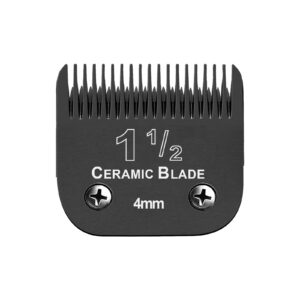 Size1-1/2 Professional Detachable Replacement Ceramic Blades set,compatible with Andis AGC,BDC,BGC,MBG Series,oster Classic 76/Star-Teq/Power-Teq Clippers，Cut Length 5/32-Inch(4 mm) black