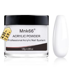 Mnk66 Acrylic Powder Professional Clear Pink Nude Milky White Acrylic Nail Powder for Nail Extension> French Nail Art 3D Flowers> Nail Carving> Beginner (YSHJF004-120g)