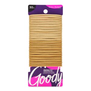 Goody Ouchless Elastic Hair Ties – 30 Ct, Blonde, 4MM Rubber Bands for Hair, Pain-Free Hair Accessories for Women & Men, Made for Long-Lasting Braids, Ponytails & More, All Hair Types