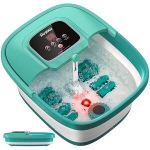 HOSPAN Collapsible Foot Spa with Heat, Bubble, Red Light, and Temperature Control, Foot Bath Massager with 8 Shiatsu Massage Rollers, Pedicure Foot Spa for Relaxation – FS01A