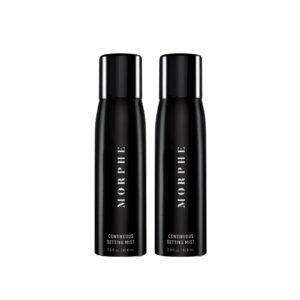 Morphe Continuous Setting Mist – Micro-Fine Setting Spray for Makeup with a Natural Finish – Helps Makeup Resist Caking or Fading & Increases Wear of Foundation (2 Count, 2.8 fl oz)