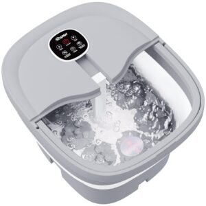HOSPAN Collapsible Foot Spa Electric Rotary Massage, Foot Bath with Heat, Bubble, Remote, and 24 Motorized Shiatsu Massage Balls. Pedicure Foot Spa for Feet Stress Relief – FS02A