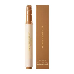 Nature Republic HONEY MELTING LIP (00 CHAI MILK TEA) SOFT LIP STICK Hydrating Gloss, Moisturizing balms, Sheer tint, Shine & Nude, Glowy Finish, korean make up