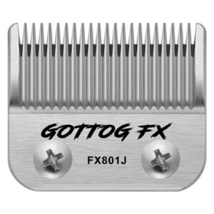 FX801J Replacement Blades Compatible with BaBylissPRO FX870 FXF880 FX810 FX825 FX673N Clippers, DLC Replacement Taper Blades for BaByliss Clipper Blades, Silver