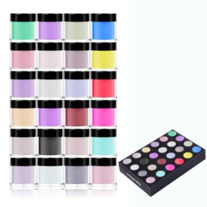 FILFEEL Acrylic Powder Set> Crystal Nail Art Tips Decoration Builder> Acrylic Manicure Tool> 3D Acrylic Nail Powder Kit for Nail Extension Nail Carving> Gifts for Women (24 Colors)