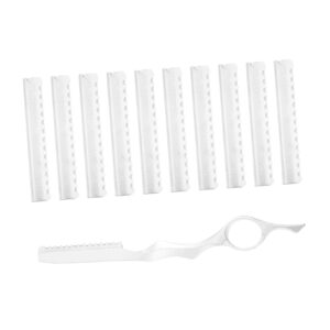 OHPHCALL Hair Thinning Razor Set Double Edge Hair Cutting Tool 10 Precision Blades Perfect for Salon/barber/home