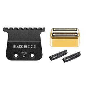 FX707Z Replacement DLC 2.0 Trimmer Blade Compatible with BaByliss FX787 & FX726 Trimmer Blade,Shaver Head Replacement Foil and Cutters compatible with BaByliss Double FXFS2 Metal shaver foil