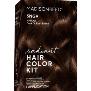 Madison Reed Radiant Hair Color Kit, Dark Golden Brown for 100% Gray Coverage, Ammonia-Free, 5NGV Napoli Brown, Permanent Hair Dye, Pack of 1