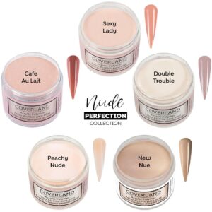 Tones Coverland Acrylic Nail Powder “Nude Perfection” Collection for Nail Design> Sculpting> and Masking Nail Bed Imperfections – Professional Acrylic Nail Supplies – (5 X 3.5 OZ Acrylic Powder)