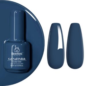 Beetles Blue Gel Nail Polish, 1Pcs 15ML In the Grayish Blue Color Gel Polish Soak Off Nail Art Manicure Salon DIY Uv Nail Lamp Design Decoration at Home