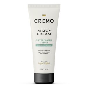 Cremo Silver Water & Birch Shave Cream, Astonishingly Superior Ultra-Slick Shaving Cream for Men, Fights Nicks, Cuts and Razor Burn, 6 Fl Oz