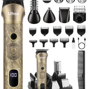Ufree Beard Trimmer for Men, Electric Razor Shavers, Cordless Hair Clippers, Shaving Kit for Mustache, Body, Nose, Ear and Face, 7 in 1 Beard Grooming Kit, Gifts for Men
