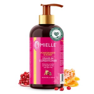 Mielle Organics Pomegranate & Honey Leave-In Conditioner, Moisturizing Curl Primer and Detangler, Repair Damage and Prevent Frizz, Treatment For Thick Curly Hair Type 4 Hair, 12-Fluid Ounces