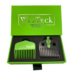 WezTeck New V.2 One Blade – 5 Lengths in 1 Guard | Adjust from # 0 – #2 Guard | Compatible with Wahl, Babyliss, JRL, Gamma and TPOB (Neon Green One Blade)