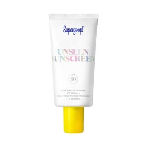 Supergoop! Unseen Sunscreen SPF 50 Invisible Sun Protection for Face – Broad Spectrum Face Sunscreen + Makeup-Gripping Primer – Weightless, Scentless, Oil Free – For All Skin Types – 1.7 fl oz