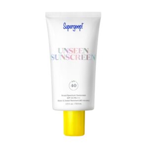 Supergoop! Unseen Sunscreen – SPF 40 – Invisible, Broad Spectrum Face Sunscreen + Makeup-Gripping Primer – Weightless, Scentless, Oil Free – For All Skin Types & Skin Tones – 2.5 fl oz