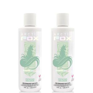 ARCTIC FOX Vegan and Cruelty-Free Semi-Permanent Hair Color Dye – PISTACHIO MACARON 8 Fl Oz (Pack of 2)