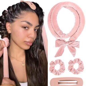 Yanibest Heatless Hair Curler, No Heat Hair Curlers to Sleep in, Super Soft Ribbon Wrap for Long Hair, Overnight Heatless Curling Set with Scrunchies and Clip, for All Hair types