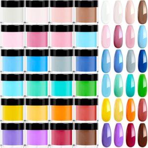 24 Colors Acrylic Powders Set> Popular Nail Art Colors Nail Powder 24pcs> DIY Starter Kit Nail Extension Powders