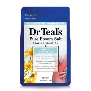 Dr Teal’s Epsom Salt Magnesium Soak, Arnica Body Relief with Arnica, Menthol & Essential Oils, 3 lbs