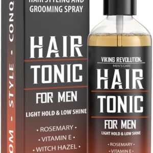 Viking Revolution Hair Tonic Men (12.7oz) – Hair Spray for Men with Sandalwood Scent – Texture Spray with Rosemary, Argan Oil, and Witch Hazel – Light Hold and Low Shine for Styling and Grooming