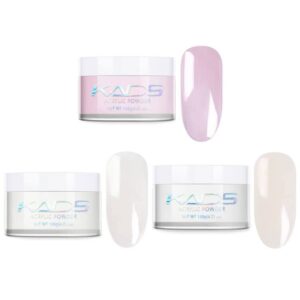 KADS Acrylic Powder Nail 3 Colors Nude Pink Clear Translcent Nails Professional Acrylic Powder Nail Art Manicure DIY Home Gifts for Women (Set of 3 Colors)